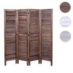 Rumdeler i antik vintage brun tr� - skillev�g/foldesk�rm 170 x 160 cm