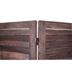 Skrmvg i brun antik vintage tr - rumdeler/foldevg 170 x 240 cm