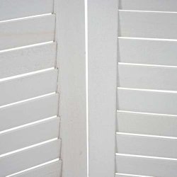 Foldesk�rm - hvid sk�rmv�g/skillev�g med ornamenter 170 x 160 cm