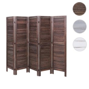 Skillev�g i antik vintage brun tr� - rumdeler/foldesk�rm 170 x 200 cm