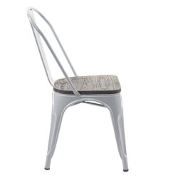 Cafestol med trsde - gr stabelbar bistro stol og spisestol