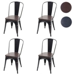 4 cafestole med brun ldersde - sort stabelbar bistro stol og spisestol