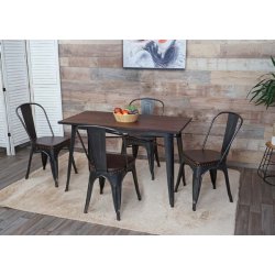 4 cafestole med brun ldersde - sort stabelbar bistro stol og spisestol