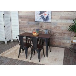 4 cafestole med brun ldersde - sort stabelbar bistro stol og spisestol