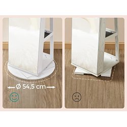 Smykkeskab - roterende spejlskab til smykker og makeup - hvid