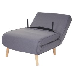 Sovestol - l�nestolsseng og g�steseng - lysegr� sovestol 75x185