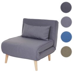 Sovestol - l�nestolsseng og g�steseng - lysegr� sovestol 75x185