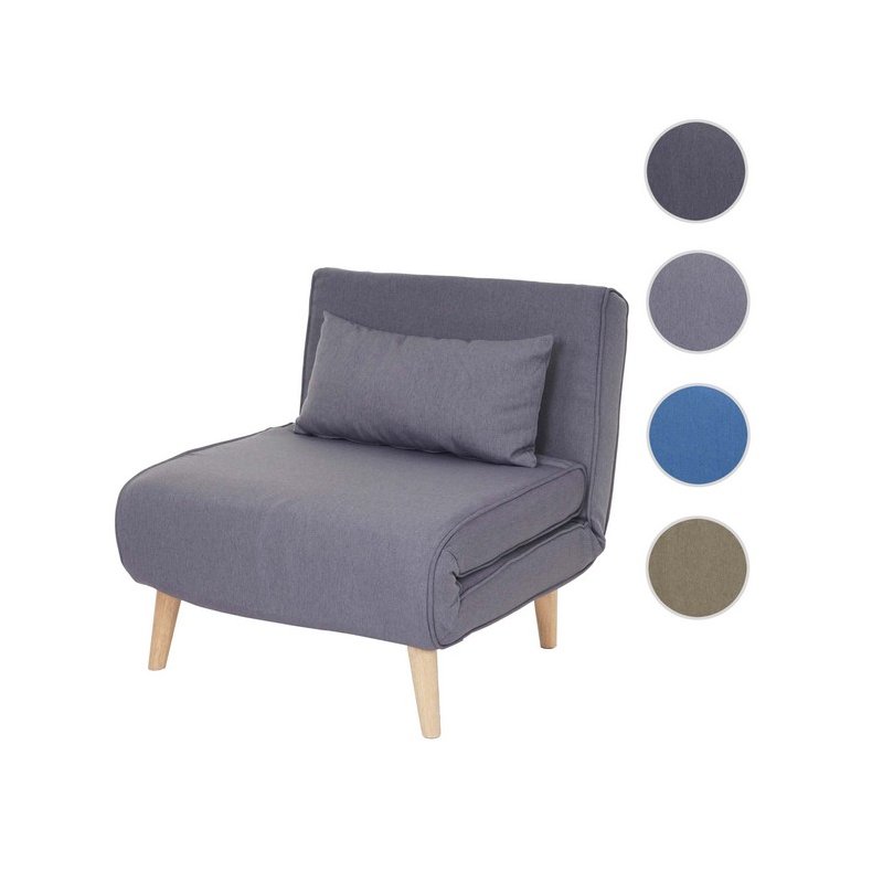 Sovestol - l�nestolsseng og g�steseng - lysegr� sovestol 75x185