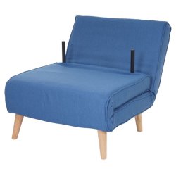 Sovestol - l�nestolsseng og g�steseng - bl� sovestol 75x185