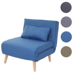 Sovestol - l�nestolsseng og g�steseng - bl� sovestol 75x185