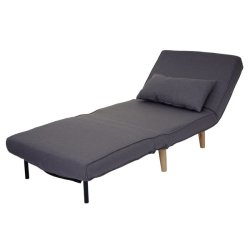 Sovestol - l�nestolsseng og g�steseng - m�rkegr� sovestol 75x185