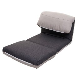 L�nestolsseng - sovestol og g�steseng - m�rkegr�/lysegr� sovestol 75x217