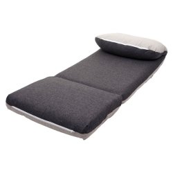 L�nestolsseng - sovestol og g�steseng - m�rkegr�/lysegr� sovestol 75x217