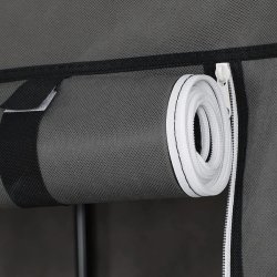 Kl�deskab med stofsider - gr� garderobeskab og t�jskab - 170 cm