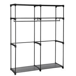 Kldeskab med stofsider - gr garderobeskab og tjskab - 174 cm