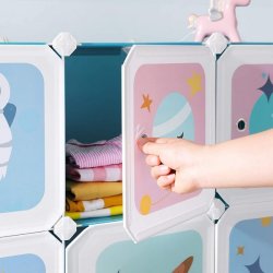 Opbevaringsskab - kubisk skab i plastik - plastikskab med 16 rum