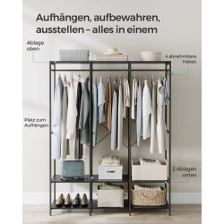 �ben garderobe - �ben t�jstativ - kl�deskab - sort 40x141x180