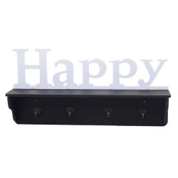 Knager�kke - v�gh�ngt med hylde og 4 knager - sort hvid Happy 30x60x13cm