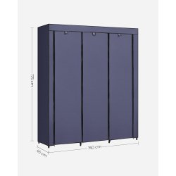 Kldeskab med stofsider - bl garderobeskab og tjskab - 175 cm