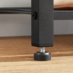 Garderobestativ med siddebnk, knager og skohylder - rustik brun