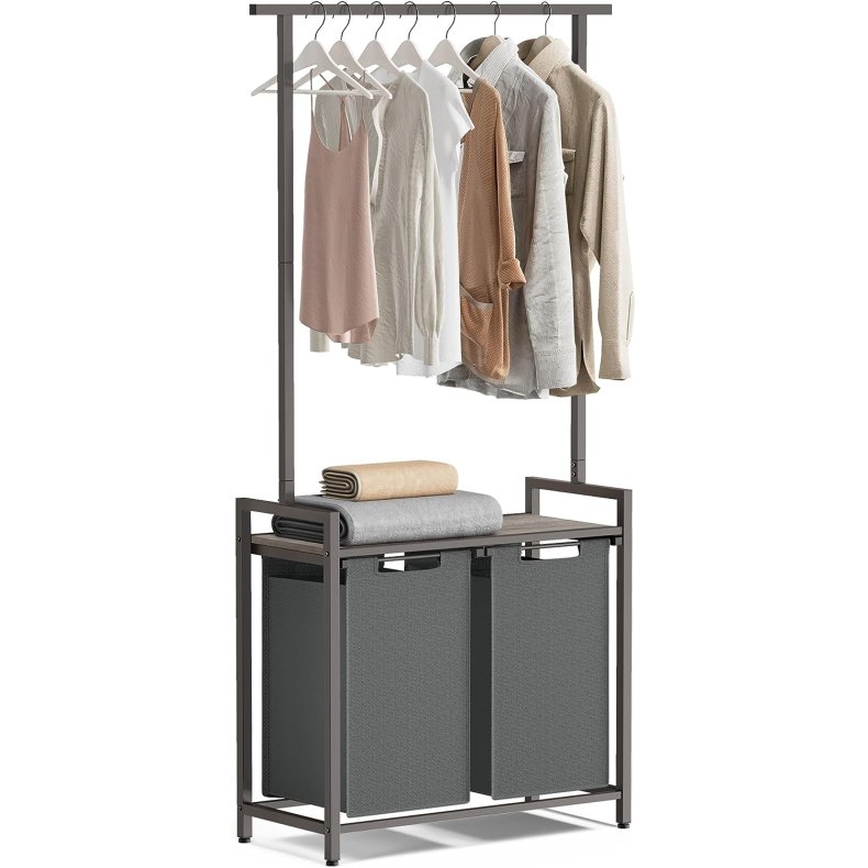 Vasket�jskurve med t�rrestativ - garderobestativ - gr�