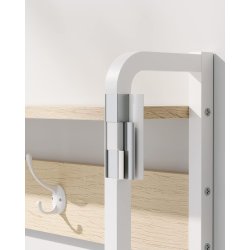 Garderobestativ med knager�kker og skoskab - eg brun og hvid