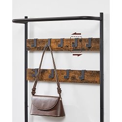 Garderobestativ med knager�kker og 2 skohylder - rustik brun