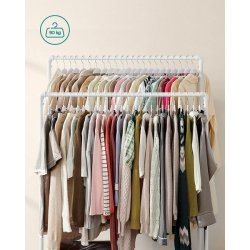 Tjstativ i vandrr look med hjul, hylde og dobbelt tjstang