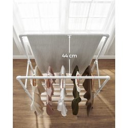 Tjstativ i vandrr look med hjul, hylde og dobbelt tjstang