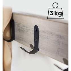 Garderobestativ med knagerkker og 2 skohylder - beige/gr
