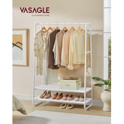 T�jstativ - hvid t�jstativ med b�jlestang og skohylder