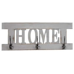 Knager�kke Home med 3 knager - antik gr� knager�kke - entrem�bel