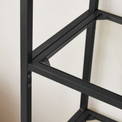 Stuereol - gulvreol med hrdet glas og sort stel 83x30,2x183,5