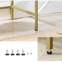 Konsolbord - sidebord med hrdet glas og gyldent stel 100x35x80