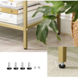 Badevrelsesreol med hrdet glas og gyldent stel 40x30x95