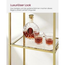 Stuereol - gulvreol med glas og gyldent stel 40x30,2x183,5