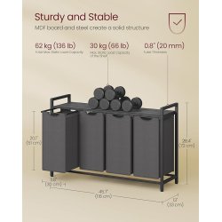 Vasket�jskurve med 4 rum - 4 vasket�jsposer - gr�