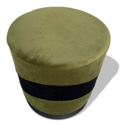 Puf - grn og sort velour Ekko puf E1 model - Ekko puf fra OBUZI