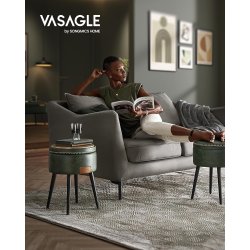 Sidebord med opbevaring - rundt sengebord - grn sde 32