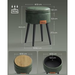 Sidebord med opbevaring - rundt sengebord - grn sde 32