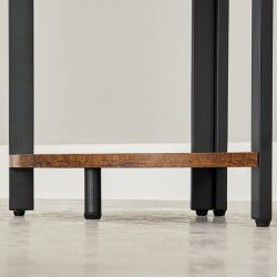 Hjrnereol - stigereol i industrielt design - rustik brun reol