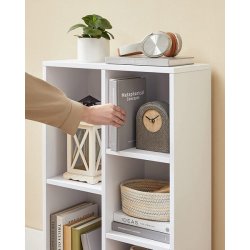 Bogreol - reol i industrielt design - hvid 50x24x80