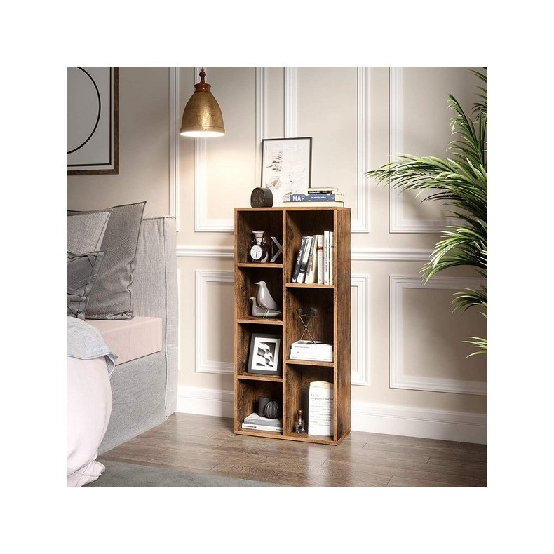 Rumdeler - bogreol i industrielt design - rustik brun 50x24x106