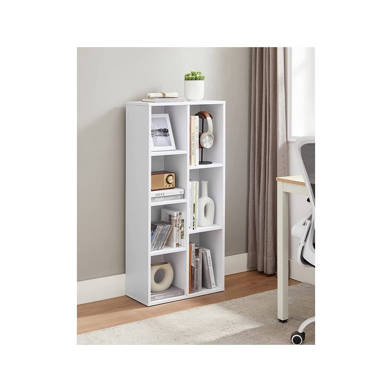 Rumdeler - bogreol i industrielt design - hvid 50x24x106