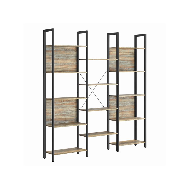 Reol - stor stuereol i industrielt design - brun 158x24x166