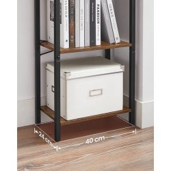 Bogreol - reol i industrielt design - rustik brun 107x40x24