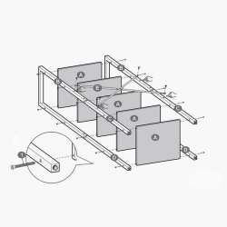 Reol - stuereol i industrielt design - rustik brun 146 x 40 x 30