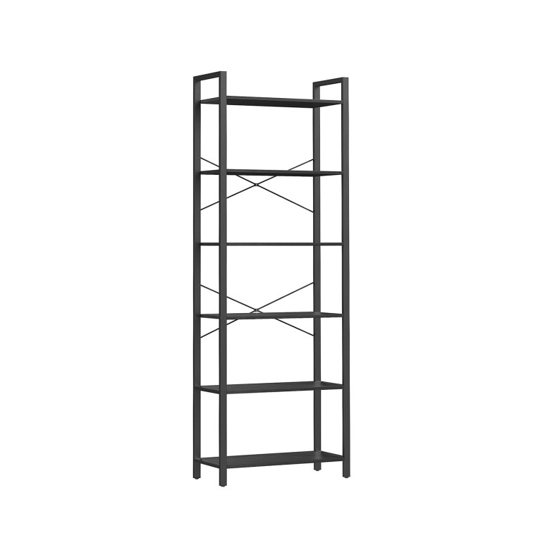 Reol - stuereol i industrielt design - sort 186 x 66 x 30