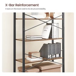 Reol - stuereol i industrielt design - rustik brun 186 x 80 x 30