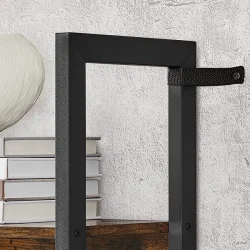 Reol - stor stuereol i industrielt design - rustik brun 158x24x166